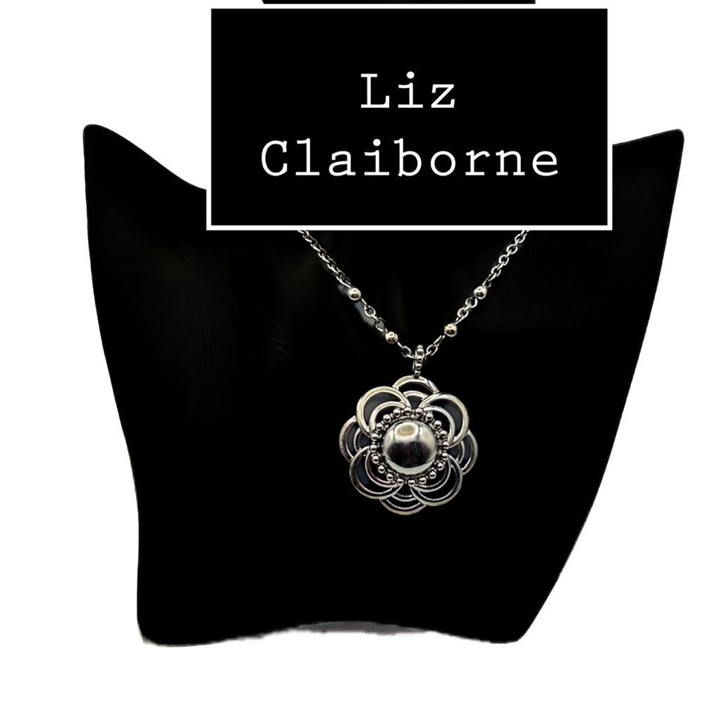 Liz Claiborne Silver Floral Necklace